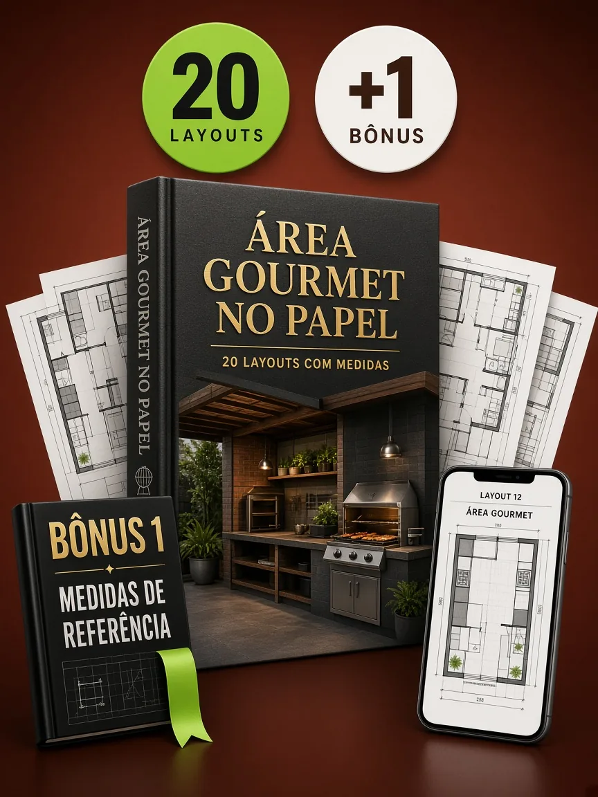 Montagem ilustrativa do Área Gourmet no Papel: livro com a capa, páginas do material e celular